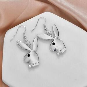2/$30 NEW Sexy Bunny Rabbit Silver Earrings 136